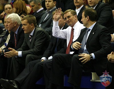 Andrey Vatoutin, Sergey Ivanov and Sergey Kushchenko (photo M. Serbin, cskabasket.com)