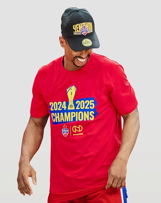 Футболка ЧЕМПИОНЫ 2025 красная