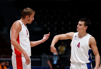 Vladimir Ivlev and Alexander Khomenko (photo: M. Serbin, cskabasket.com)