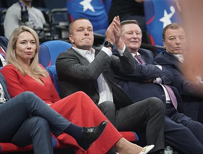 Илона Корстин, Андрей Ватутин, Сергей Иванов и Сергей Кущенко (photo: T. Makeeva, cskabasket.com)