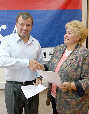 Sergey Kushhenko and Valentina Bashkirova (photo cskabasket.com)