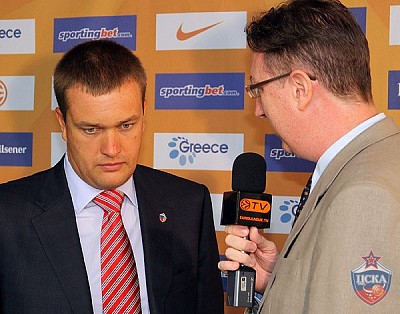 Андрей Владимирович Ватутин отвечает на вопросы Euroleague TV (фото cskabasket.com)