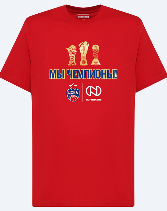 Футболка ЧЕМПИОНЫ 2026 красная
