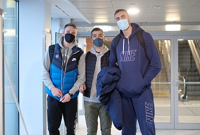 Marius Grigonis, Todor Galic and Nikola Milutinov (photo: M. Serbin, cskabasket.com)