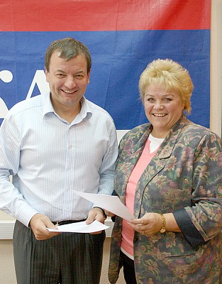 Sergey Kushchenko and Valentina Bashkirova (photo cskabasket.com)
