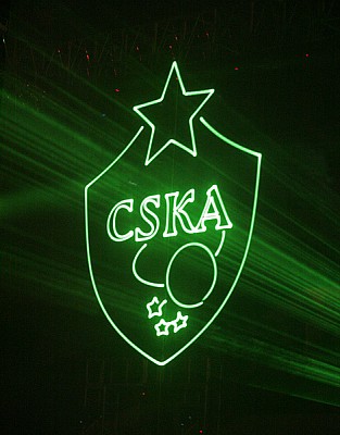 Логотип ЦСКА для лазеров стал уже привычным (фото Т.Макеева)