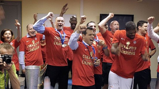 CSKA locker room after win 2019 VTB League title