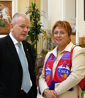 Dusan Ivkovic and Olga Smorodskaya (photo cskabasket.com)