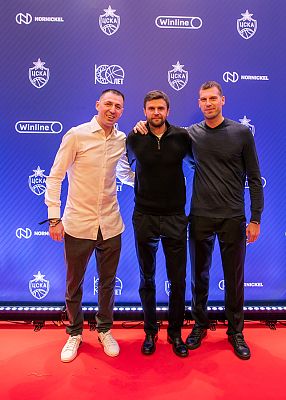 Виталий Фридзон, Егор Вяльцев и Сергей Моня (фото: М. Сербин, cskabasket.com)