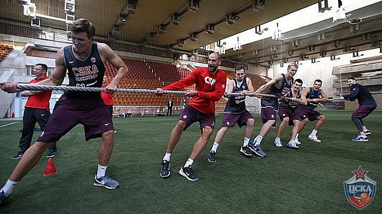 CSKA players had practice on soccer field